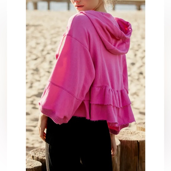 Free People Movement Side Swept Ruffle French Terry Hoodie - Picture 2 of 6